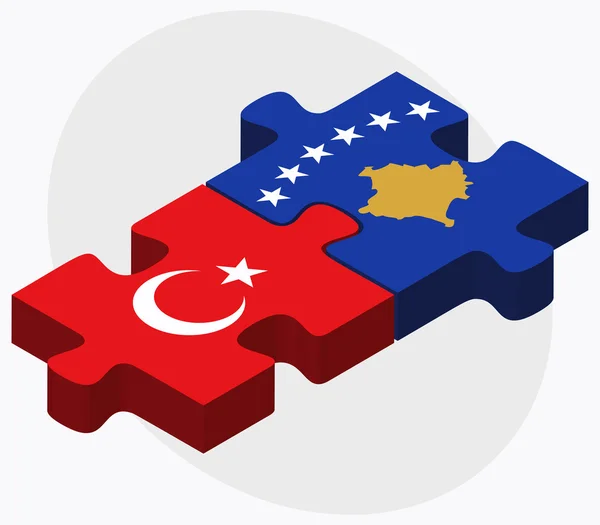 Flaggen der Türkei und Kosovos — Stockvektor