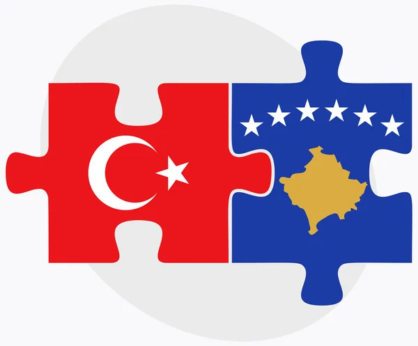 Turecko a Kosovo příznaky — Stockový vektor