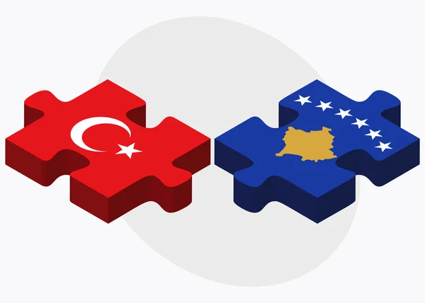 Törökország és a koszovói zászlók — Stock Vector