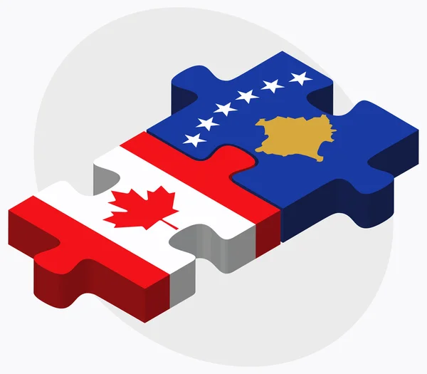 Canada en Kosovo vlaggen — Stockvector