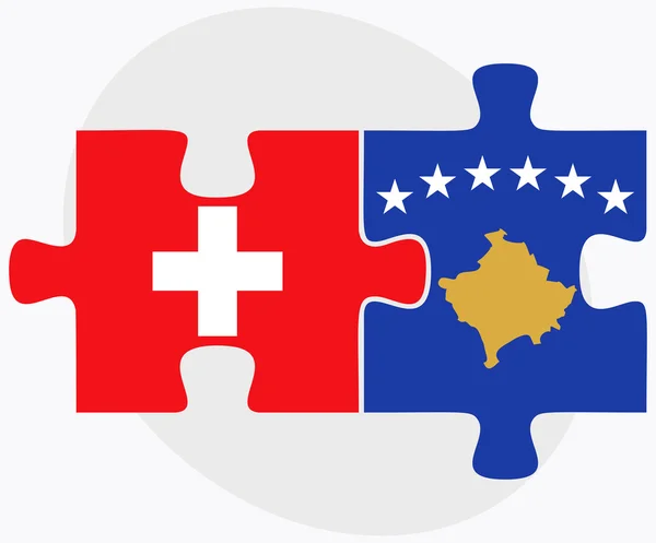 Banderas de Suiza y Kosovo — Vector de stock