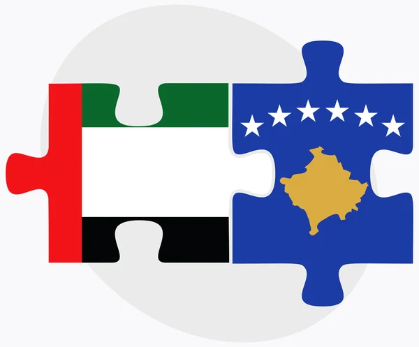 Förenade Arabemiraten och Kosovo flaggor — Stock vektor