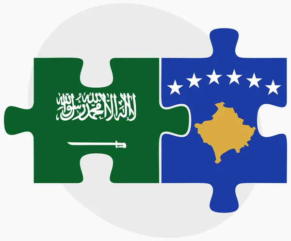 Saudi arabia und kosovoflaggen — Stockvektor
