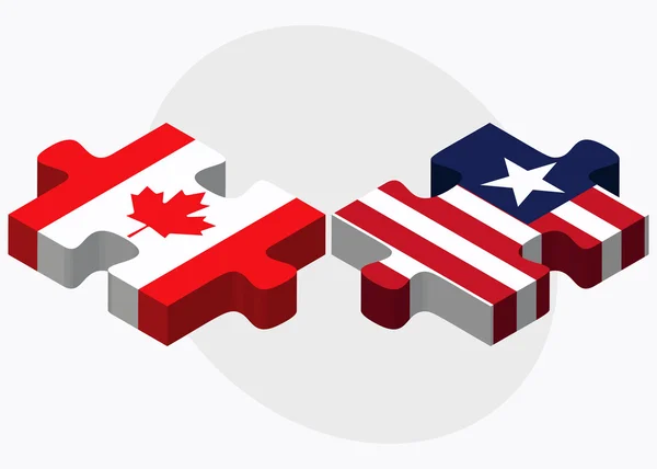 Canada en Liberia vlaggen — Stockvector