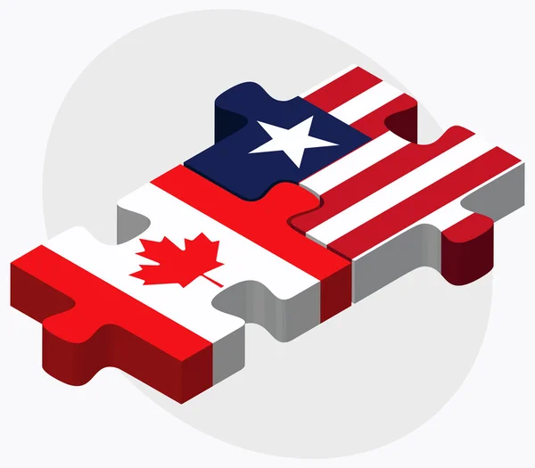 Bandiere Canada e Liberia — Vettoriale Stock