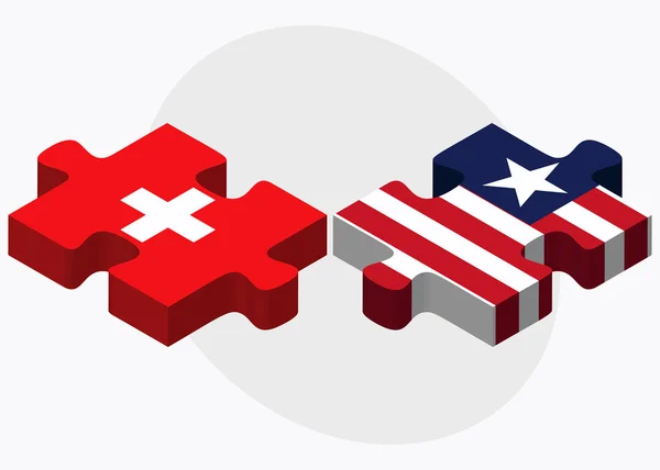 Flaggen der Schweiz und Liberia — Stockvektor