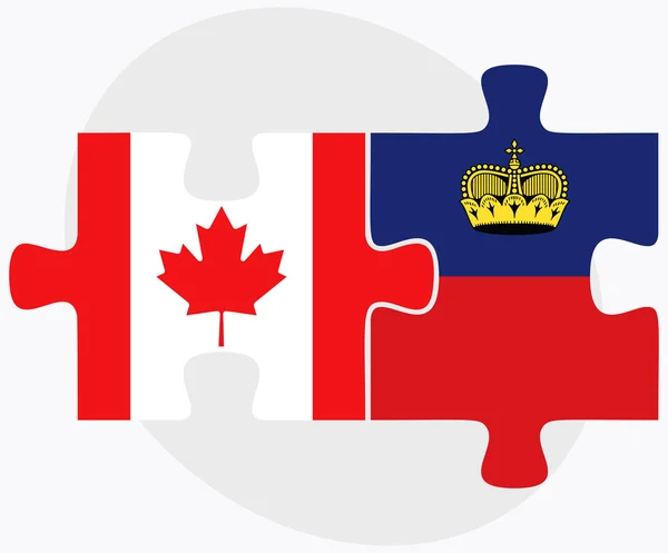 Banderas de Canadá y Liechtenstein — Archivo Imágenes Vectoriales