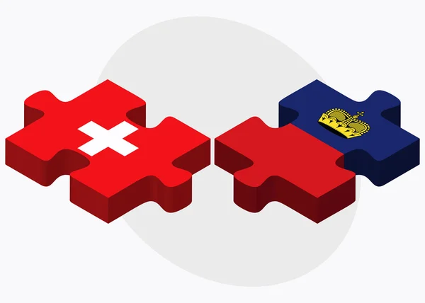 Schweiz och Liechtenstein flaggor — Stock vektor