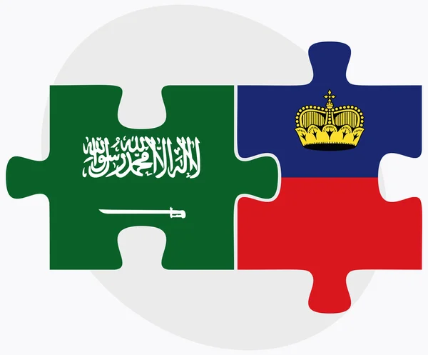 Saudi Arabia and Liechtenstein Flags — Stock Vector