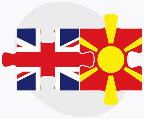 Bandeiras do Reino Unido e da Macedónia — Vetor de Stock