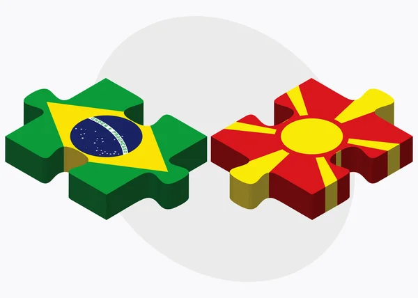 Brasilianische und mazedonische Flaggen — Stockvektor