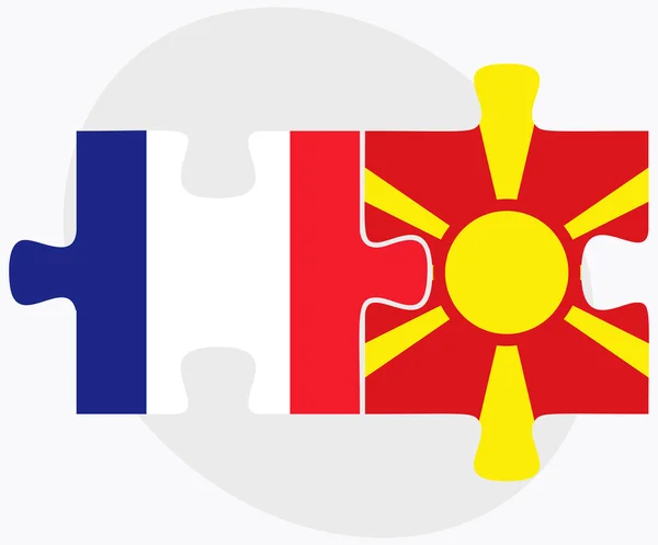 Banderas de Francia y Macedonia — Archivo Imágenes Vectoriales