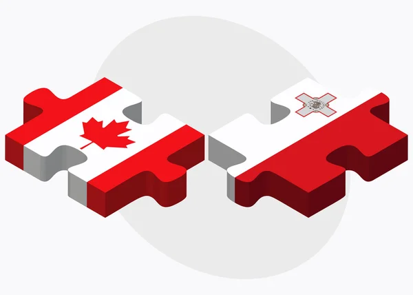 Canada en Malta vlaggen — Stockvector