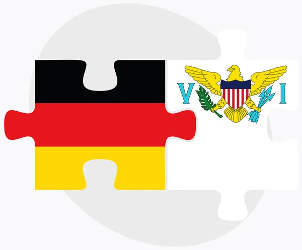 Banderas de Alemania e Islas Vírgenes (EE.UU.) — Vector de stock