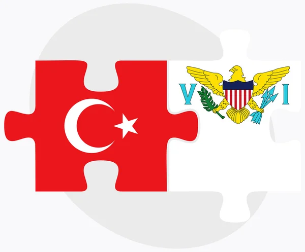 Turquia e Ilhas Virgens (EUA) Bandeiras — Vetor de Stock