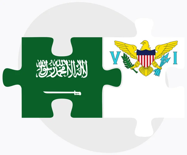 Saudiarabien och Virgin Islands (US) Flaggor — Stock vektor