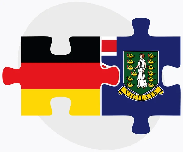 Niemcy i Wyspy Dziewicze flagi (brytyjski) — Wektor stockowy