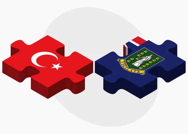 Turquia e Ilhas Virgens Britânicas Bandeiras — Vetor de Stock