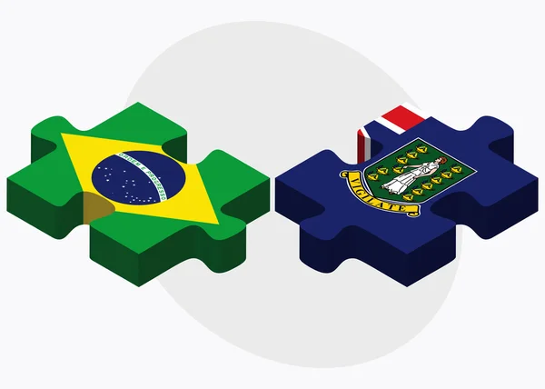 Drapeaux du Brésil et des Îles Vierges britanniques — Image vectorielle