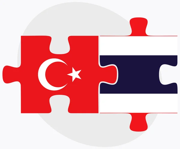 土耳其和泰国国旗 — 图库矢量图片