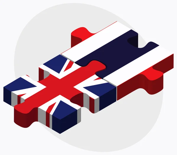 Birleşik Krallık ve Tayland bayrakları — Stok Vektör