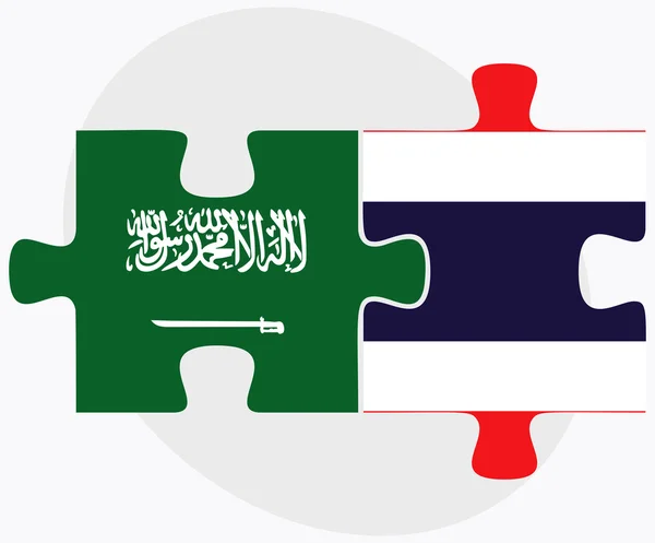 Saudi Arabia and Thailand Flags — Stock Vector