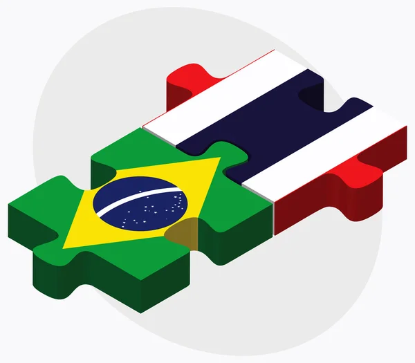 Brazílie a Thajska příznaky — Stockový vektor