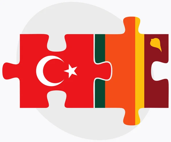 Banderas de Turquía y Sri Lanka — Vector de stock