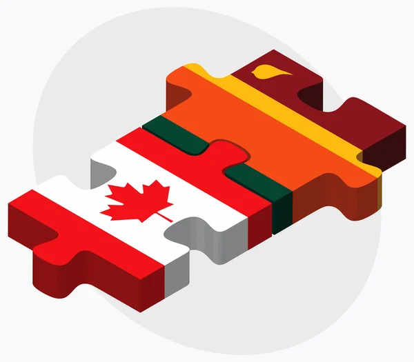 Banderas de Canadá y Sri Lanka — Vector de stock