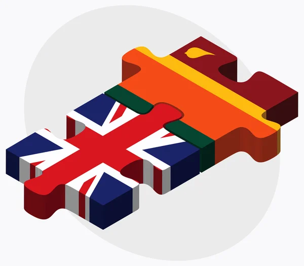 United Kingdom and Sri Lanka Flags — Stock Vector
