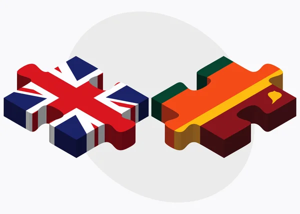 Bandiere Regno Unito e Sri Lanka — Vettoriale Stock