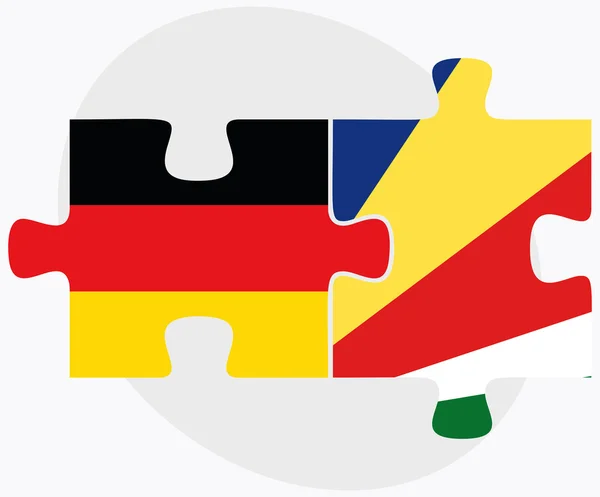 Duitsland en Seychellen vlaggen — Stockvector