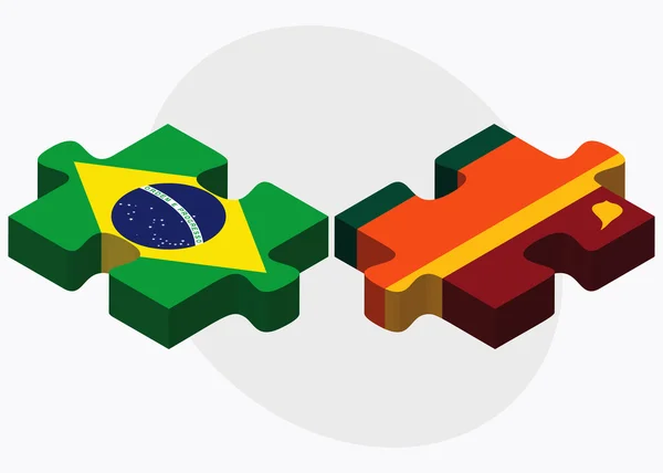 Bandeiras do Brasil e do Sri Lanka — Vetor de Stock