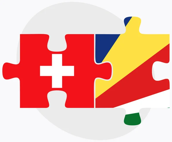 Zwitserland en Seychellen vlaggen — Stockvector