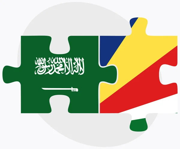 Banderas de Arabia Saudita y Seychelles — Vector de stock