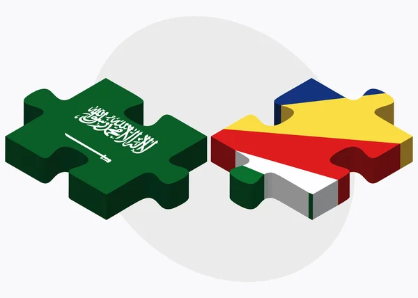Suudi Arabistan ve Seyşeller bayrakları — Stok Vektör