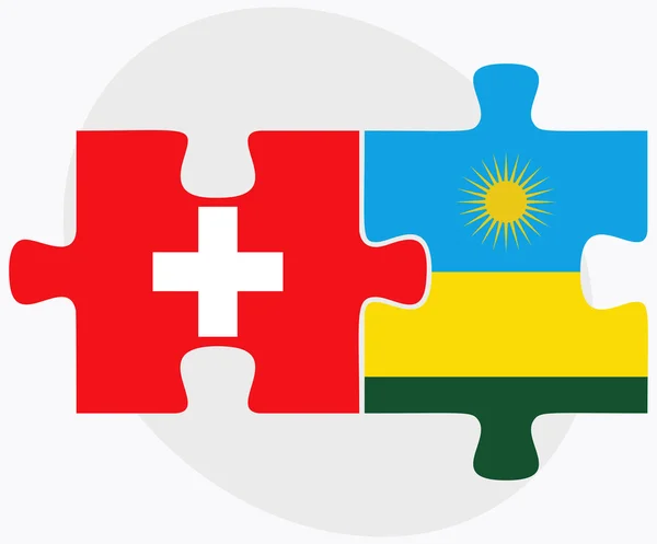Flaggen der Schweiz und Ruandas — Stockvektor