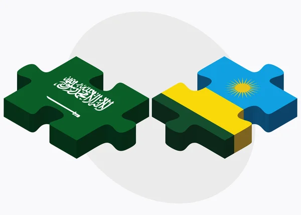 Saudiarabien och Rwanda flaggor — Stock vektor