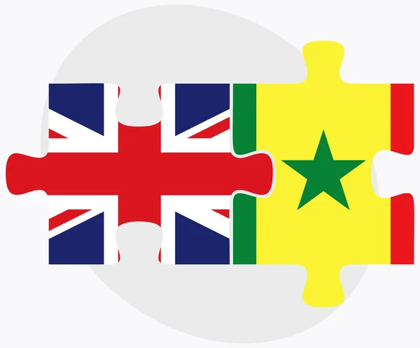Velká Británie a Senegal příznaky — Stockový vektor