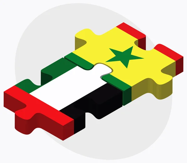 Förenade Arabemiraten och Senegal flaggor — Stock vektor