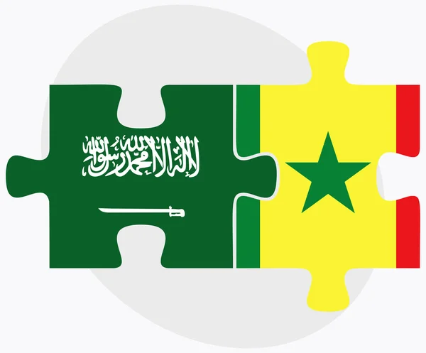 Suudi Arabistan ve Senegal bayrakları — Stok Vektör