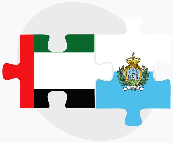 United Arab Emirates and San Marino Flags — Stock Vector