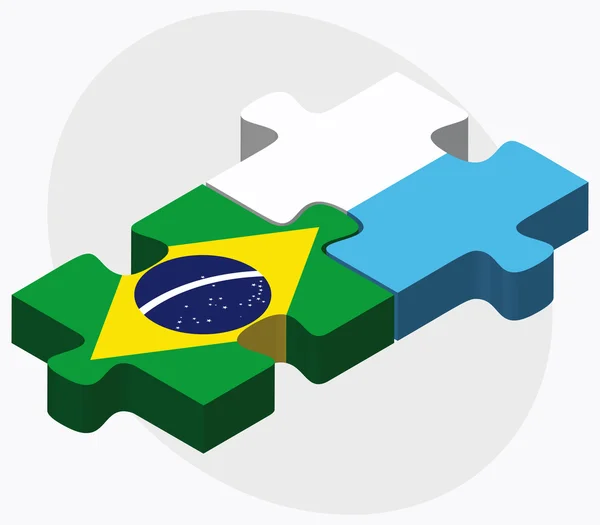 Brasilien und San Marino Flaggen — Stockvektor