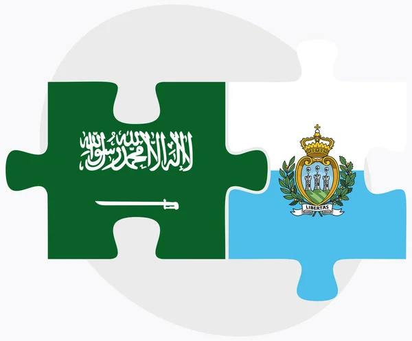 Saudiarabien och San Marino flaggor — Stock vektor