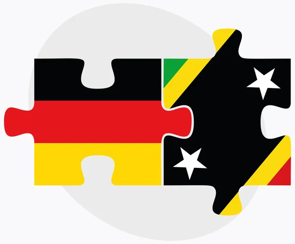 Bandiere Germania e Saint Kitts e Nevis — Vettoriale Stock
