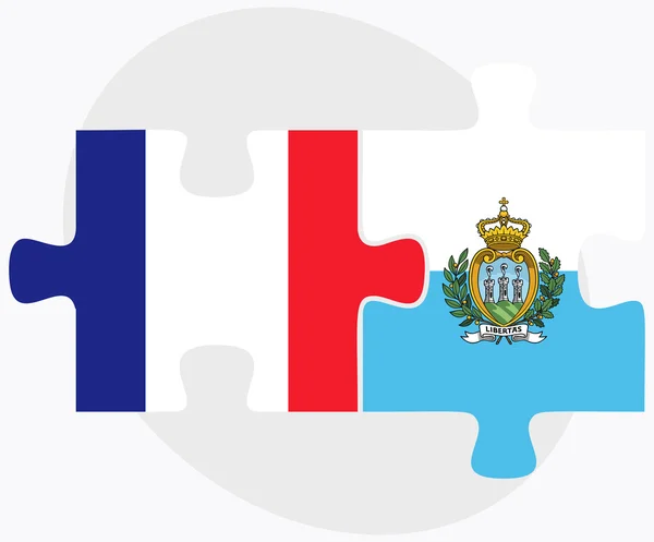 Drapeaux de France et Saint-Marin — Image vectorielle