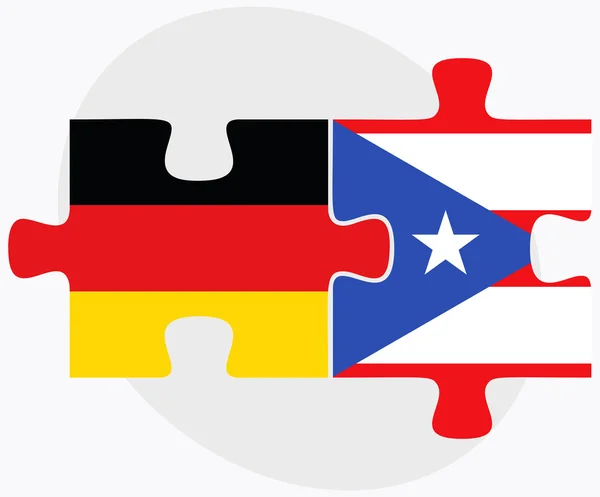 Germania și Puerto Rico Steaguri — Vector de stoc