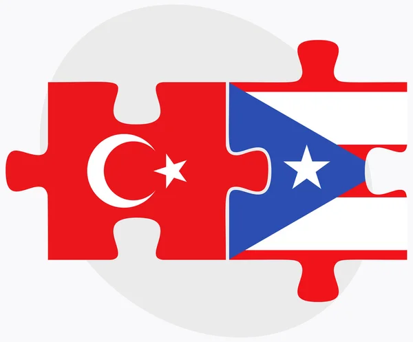 Flaggen der Türkei und Puerto Ricos — Stockvektor