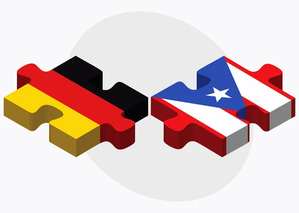 Deutschland und Puerto Rico Flaggen — Stockvektor