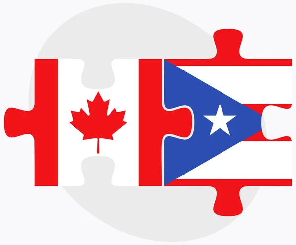 Canada și Puerto Rico Steaguri — Vector de stoc